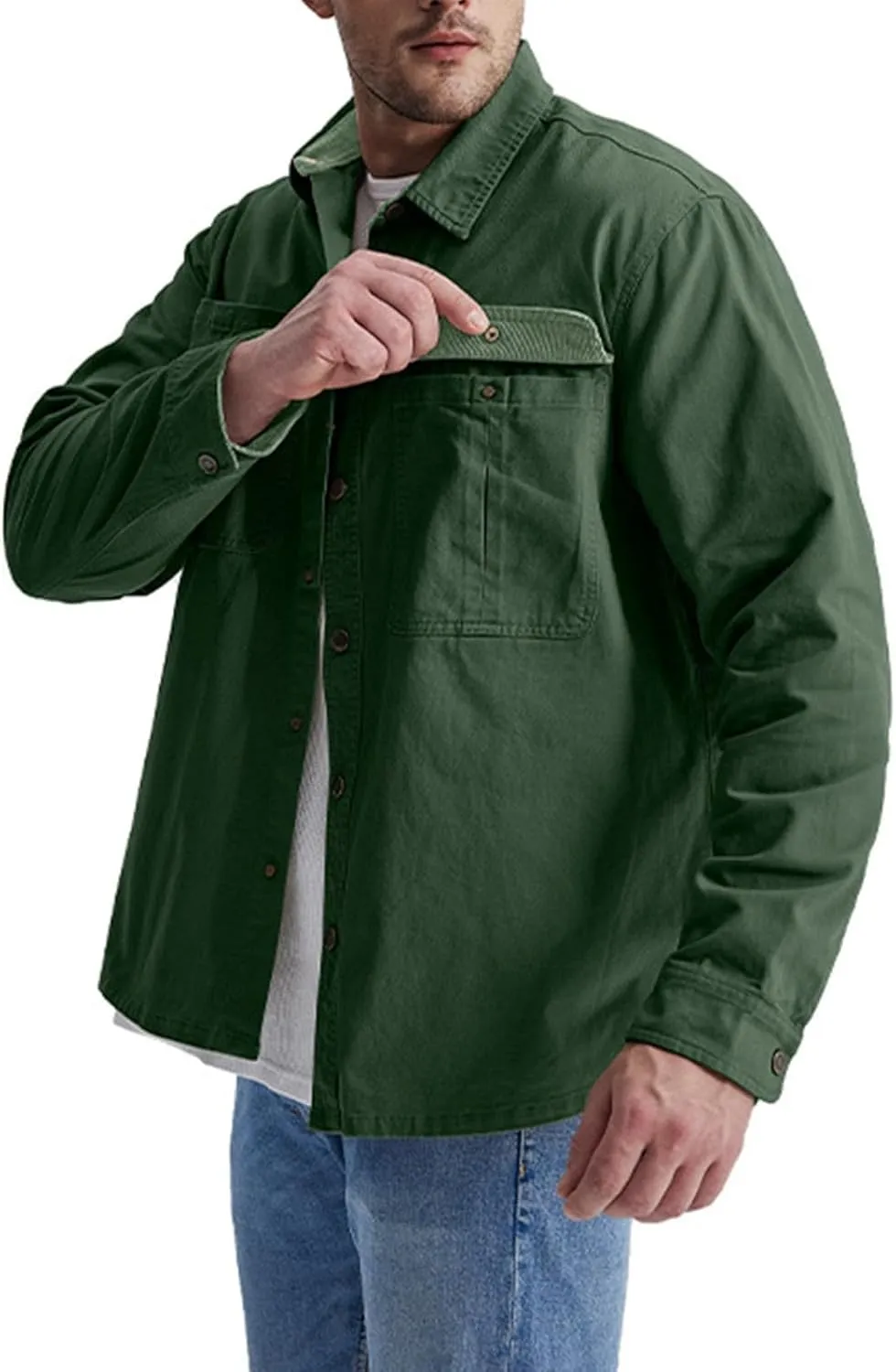Mens 2023 Dress Shirts Long Sleeve Wrinkle-Resistant Casual Button Down Shirts Solid Formal Dress Shirts Business Top