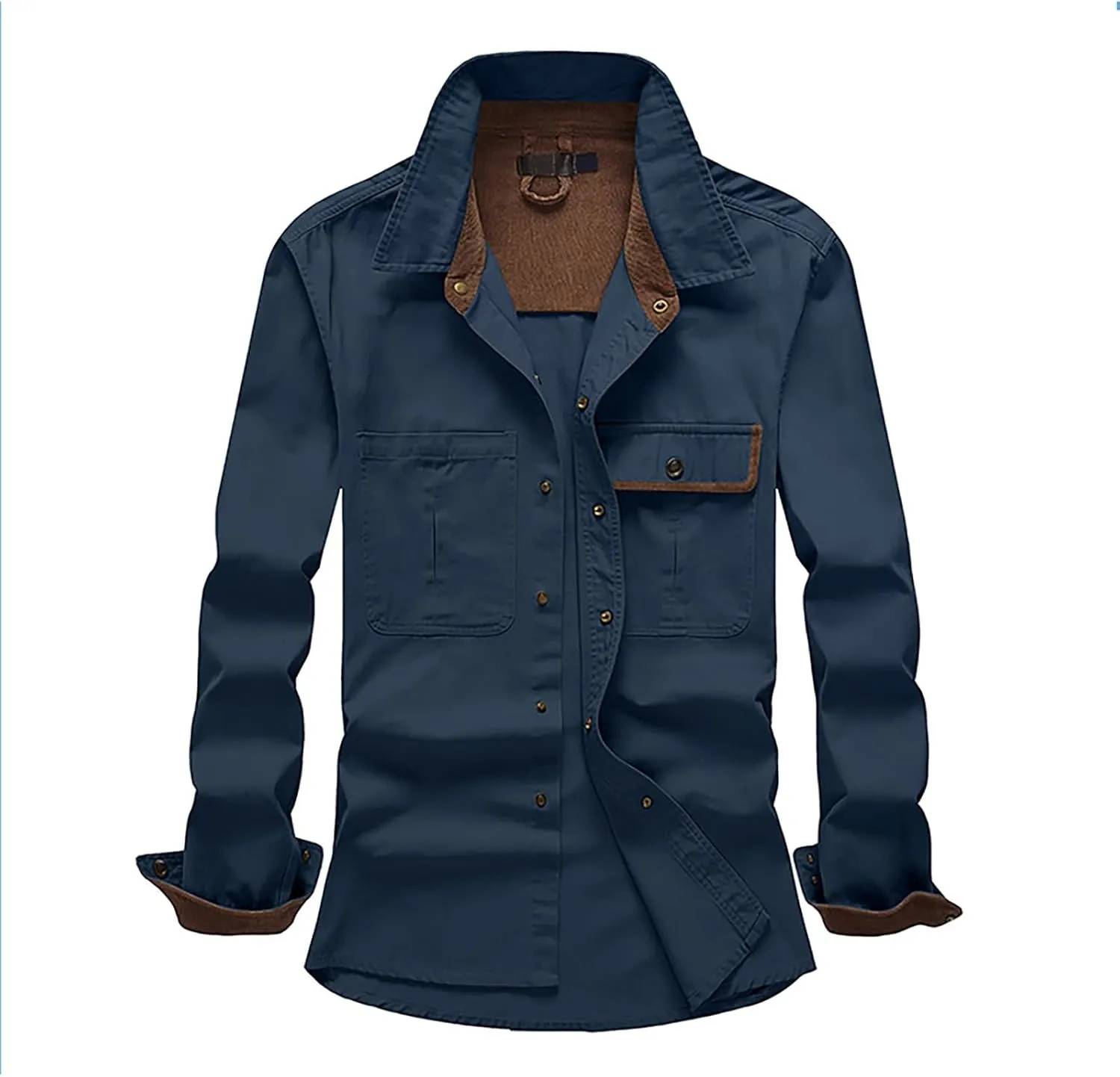Mens 2023 Dress Shirts Long Sleeve Wrinkle-Resistant Casual Button Down Shirts Solid Formal Dress Shirts Business Top