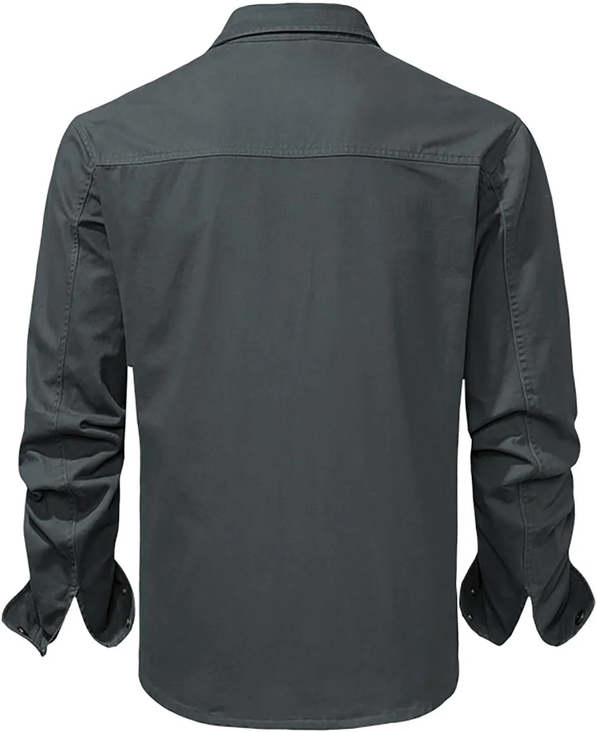 Mens 2023 Dress Shirts Long Sleeve Wrinkle-Resistant Casual Button Down Shirts Solid Formal Dress Shirts Business Top
