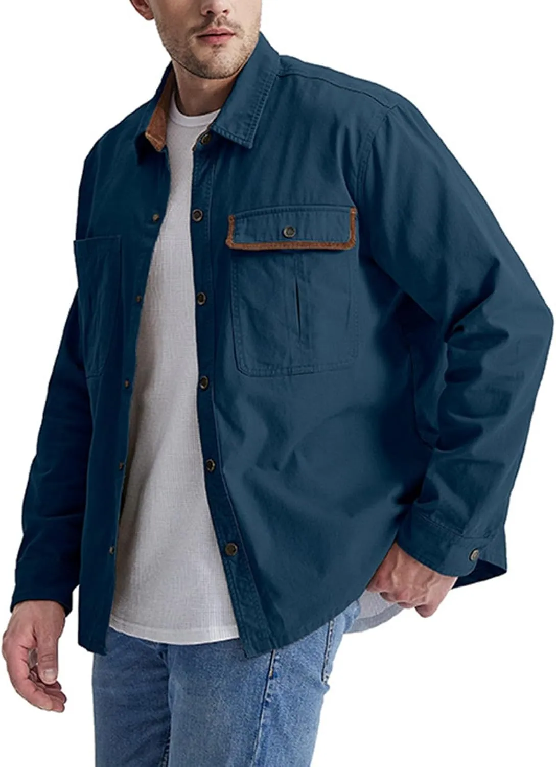 Mens 2023 Dress Shirts Long Sleeve Wrinkle-Resistant Casual Button Down Shirts Solid Formal Dress Shirts Business Top