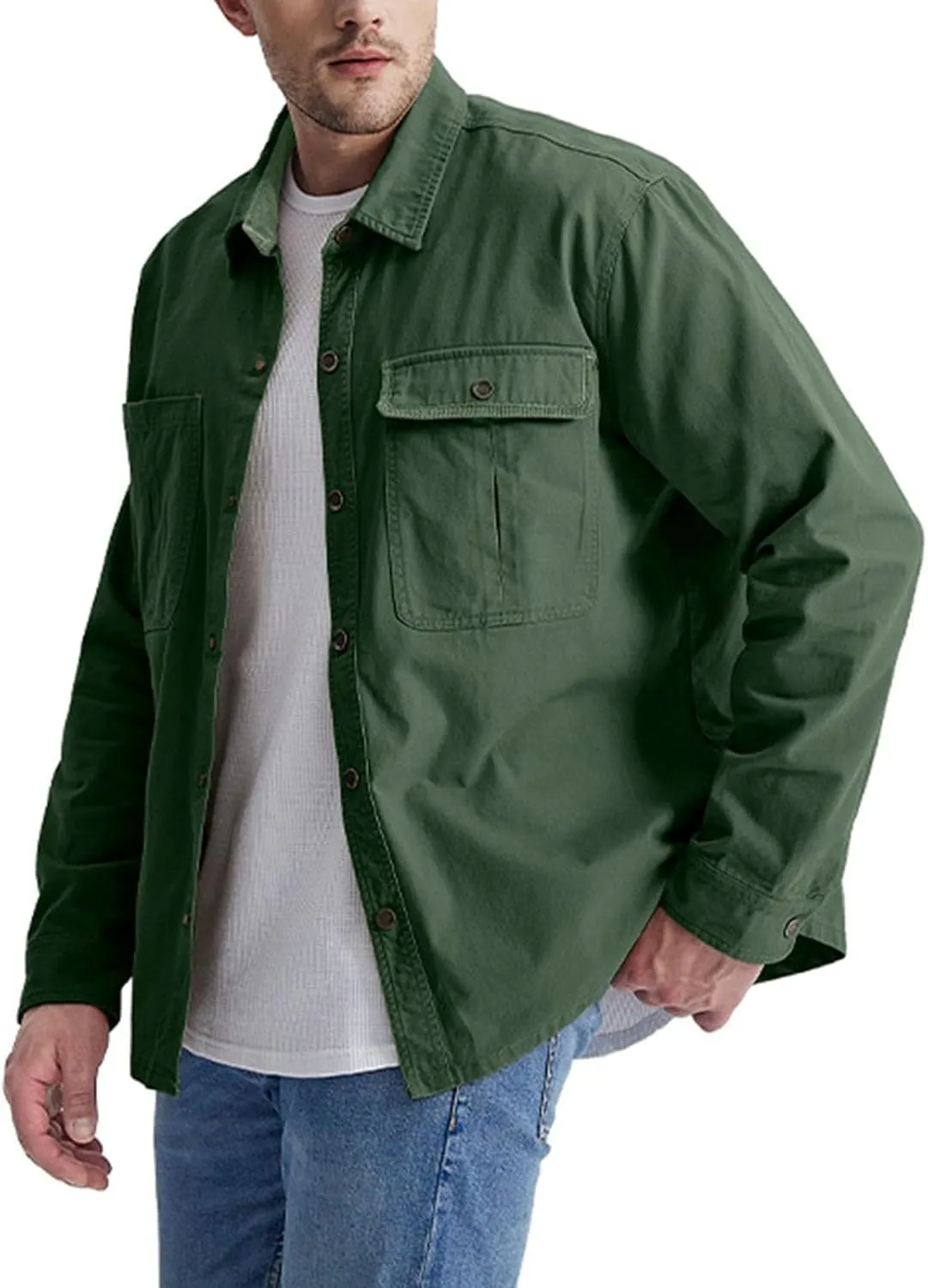Mens 2023 Dress Shirts Long Sleeve Wrinkle-Resistant Casual Button Down Shirts Solid Formal Dress Shirts Business Top
