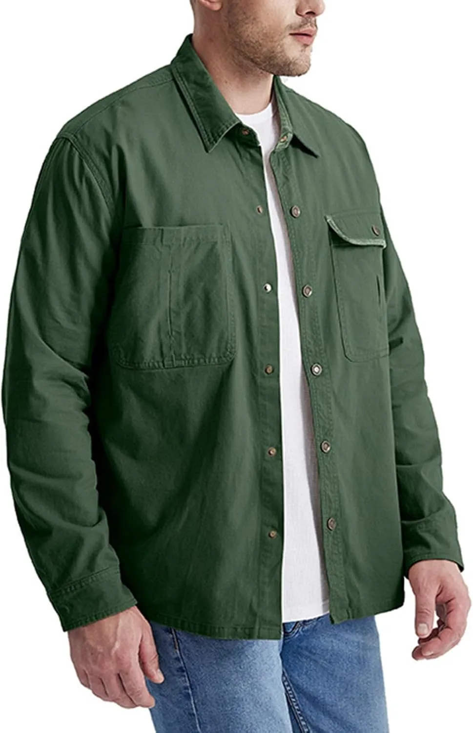 Mens 2023 Dress Shirts Long Sleeve Wrinkle-Resistant Casual Button Down Shirts Solid Formal Dress Shirts Business Top
