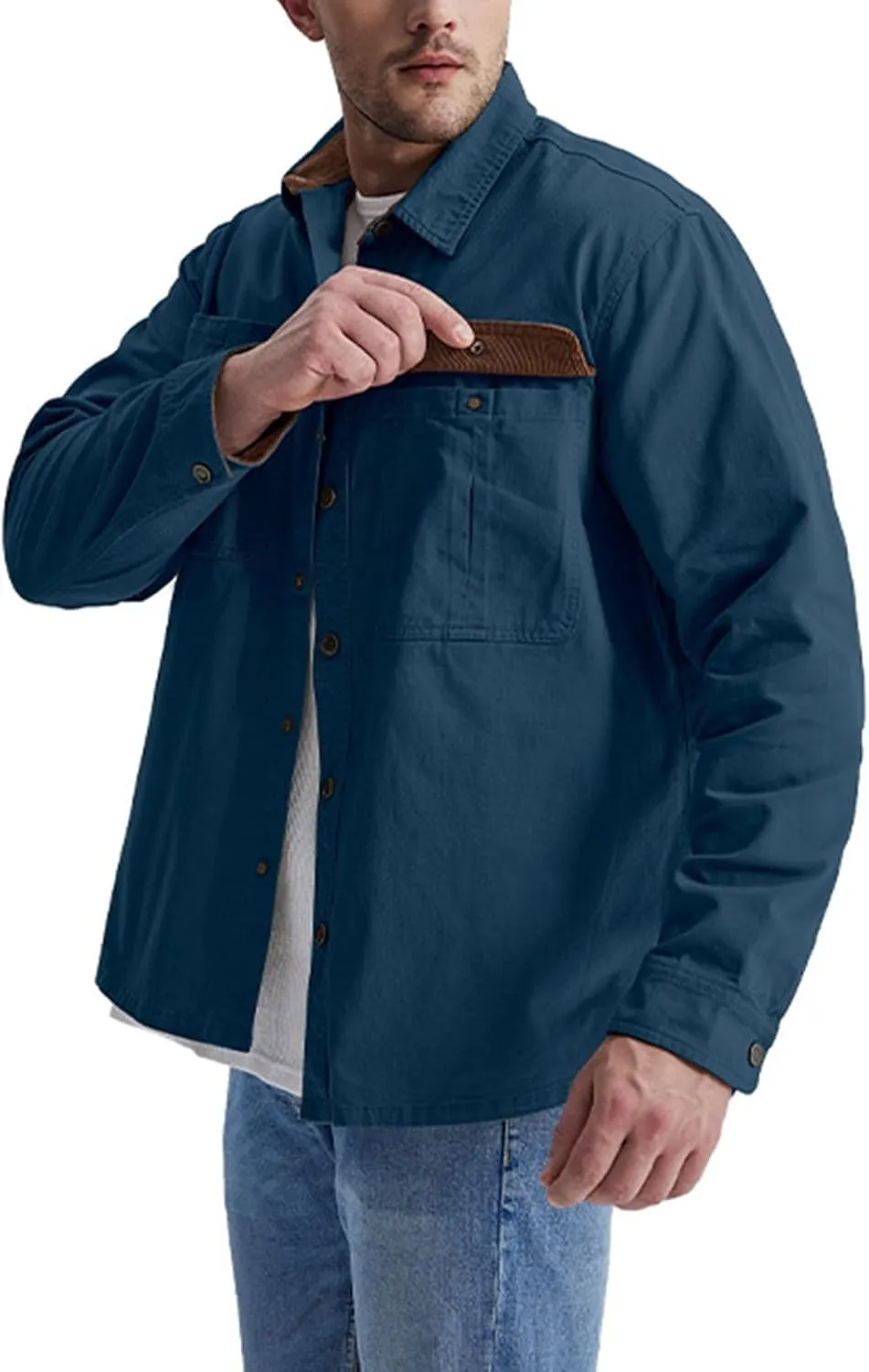 Mens 2023 Dress Shirts Long Sleeve Wrinkle-Resistant Casual Button Down Shirts Solid Formal Dress Shirts Business Top