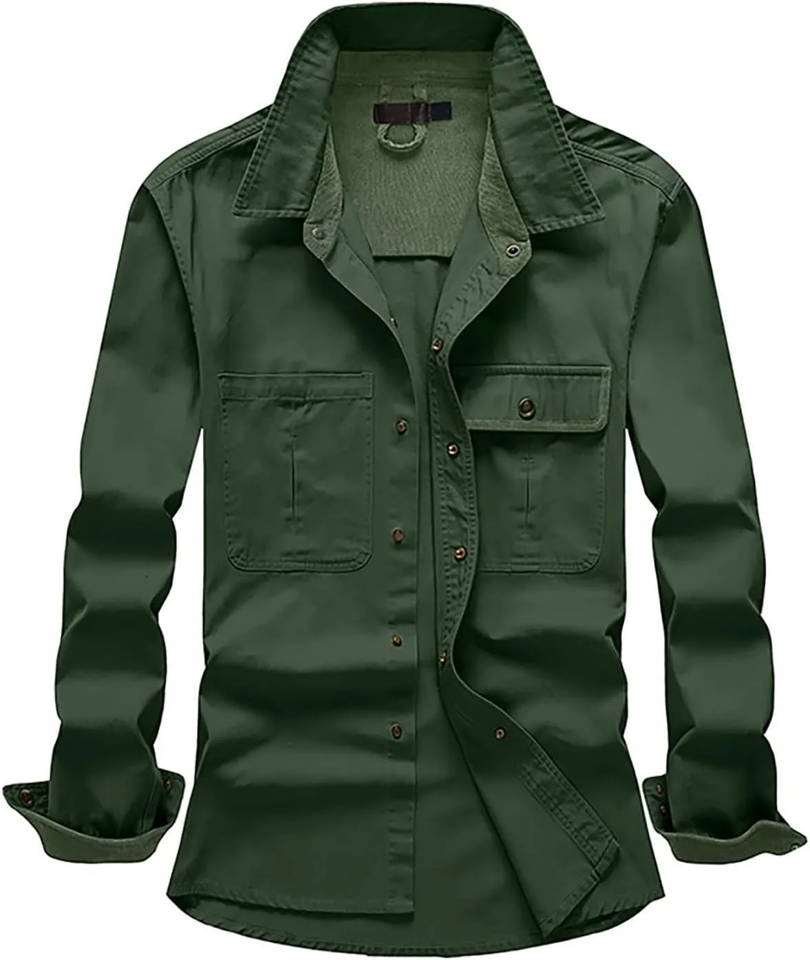 Mens 2023 Dress Shirts Long Sleeve Wrinkle-Resistant Casual Button Down Shirts Solid Formal Dress Shirts Business Top