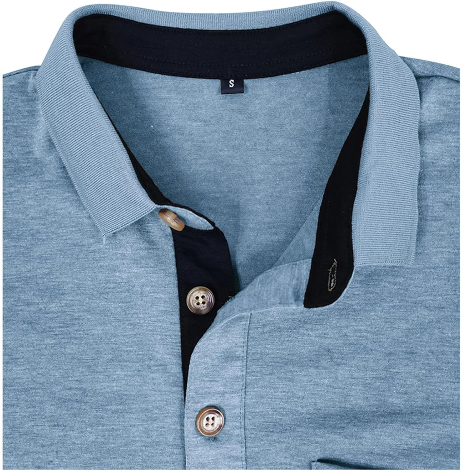 Mens Athletic Short Sleeve Polo Shirts Casual Moisture Wicking Golf Shirts Buttons Collared Solid T Shirts with Pocket