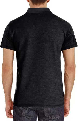 Mens Athletic Short Sleeve Polo Shirts Casual Moisture Wicking Golf Shirts Buttons Collared Solid T Shirts with Pocket