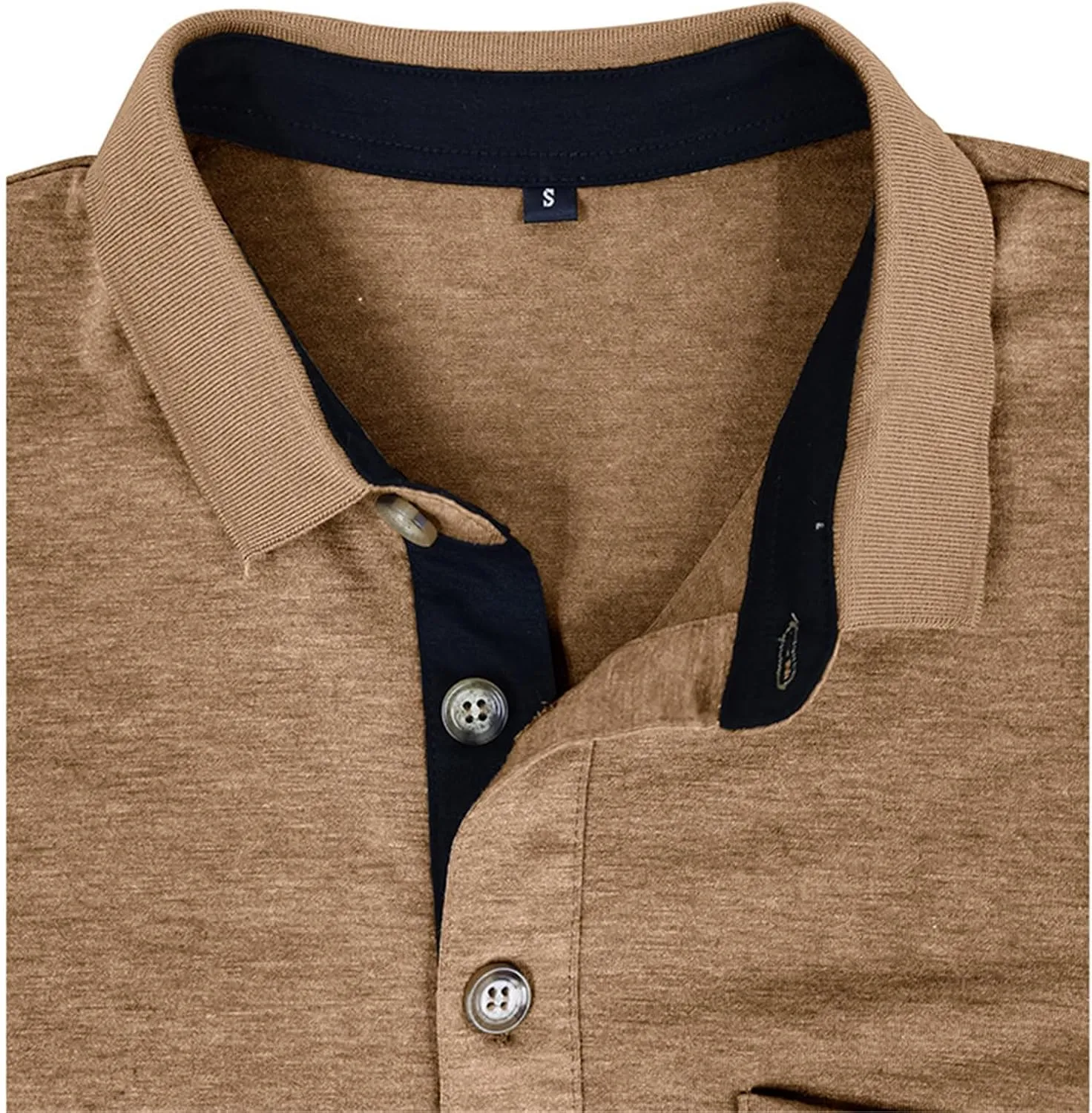 Mens Athletic Short Sleeve Polo Shirts Casual Moisture Wicking Golf Shirts Buttons Collared Solid T Shirts with Pocket