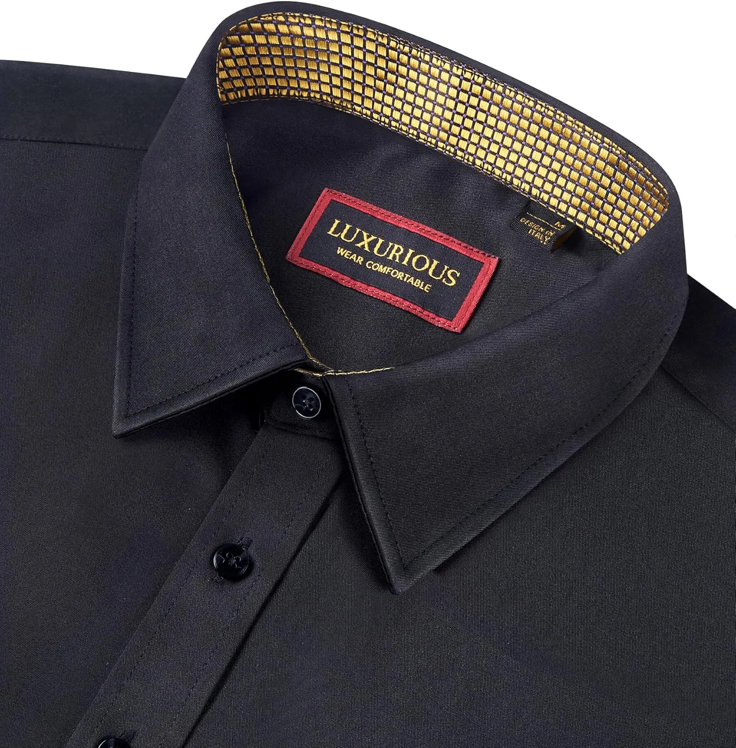 Mens Dress Shirts Long Sleeve Dress Shirts for Men Inner Contrast Button Down Casual Shirts for Men Big and Tall