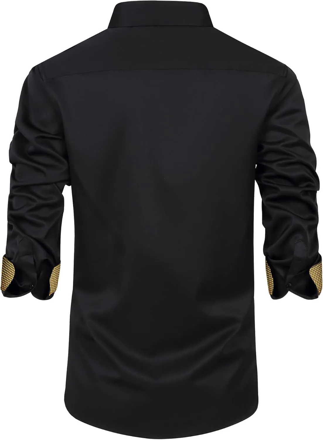 Mens Dress Shirts Long Sleeve Dress Shirts for Men Inner Contrast Button Down Casual Shirts for Men Big and Tall