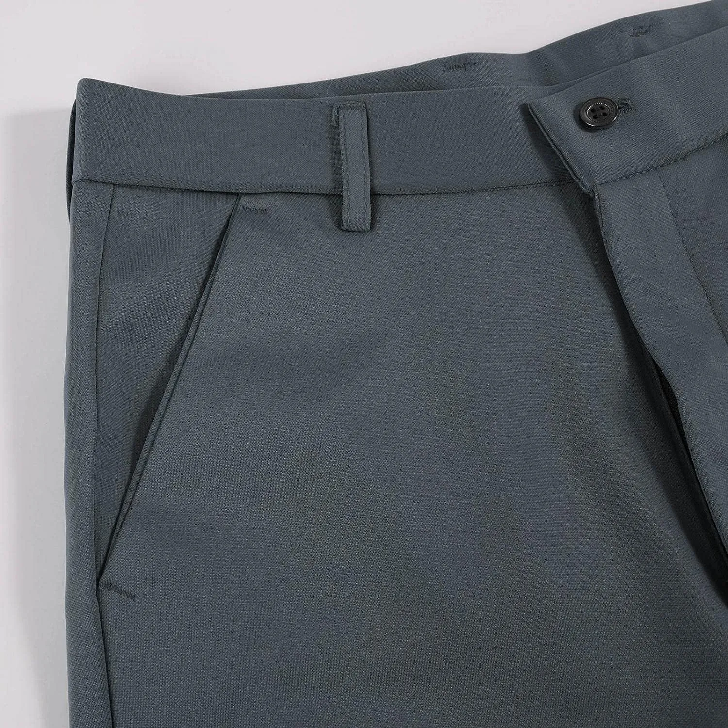 Men's Flat Front Dress Pants Straight Chino Pant Smart Business Stretch Suit Traveler Pant Slim Fit Khaki Trouser