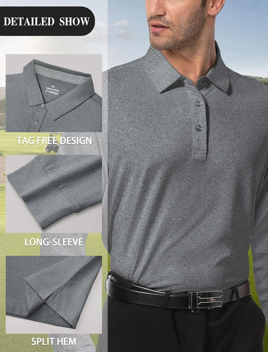 Mens Golf Shirt Dry Fit Performance Polo Shirts for Men Mens Short Sleeve Shirts Casual Work Shirts for Men