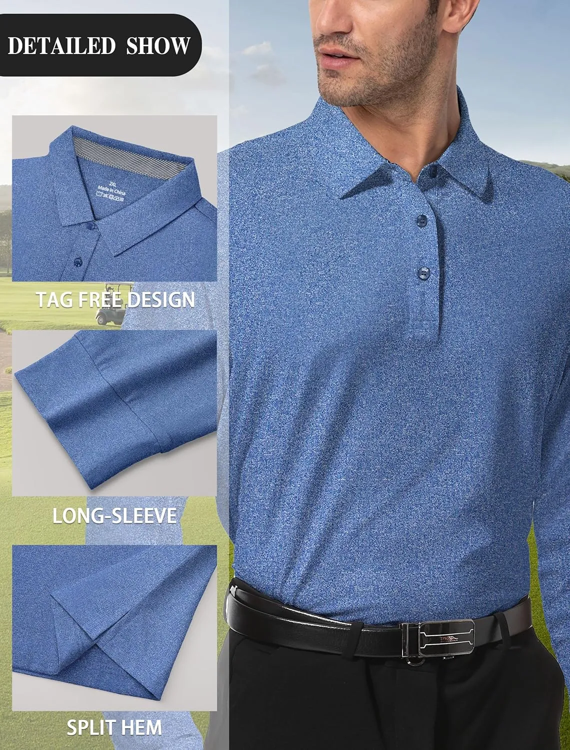 Mens Golf Shirt Dry Fit Performance Polo Shirts for Men Mens Short Sleeve Shirts Casual Work Shirts for Men