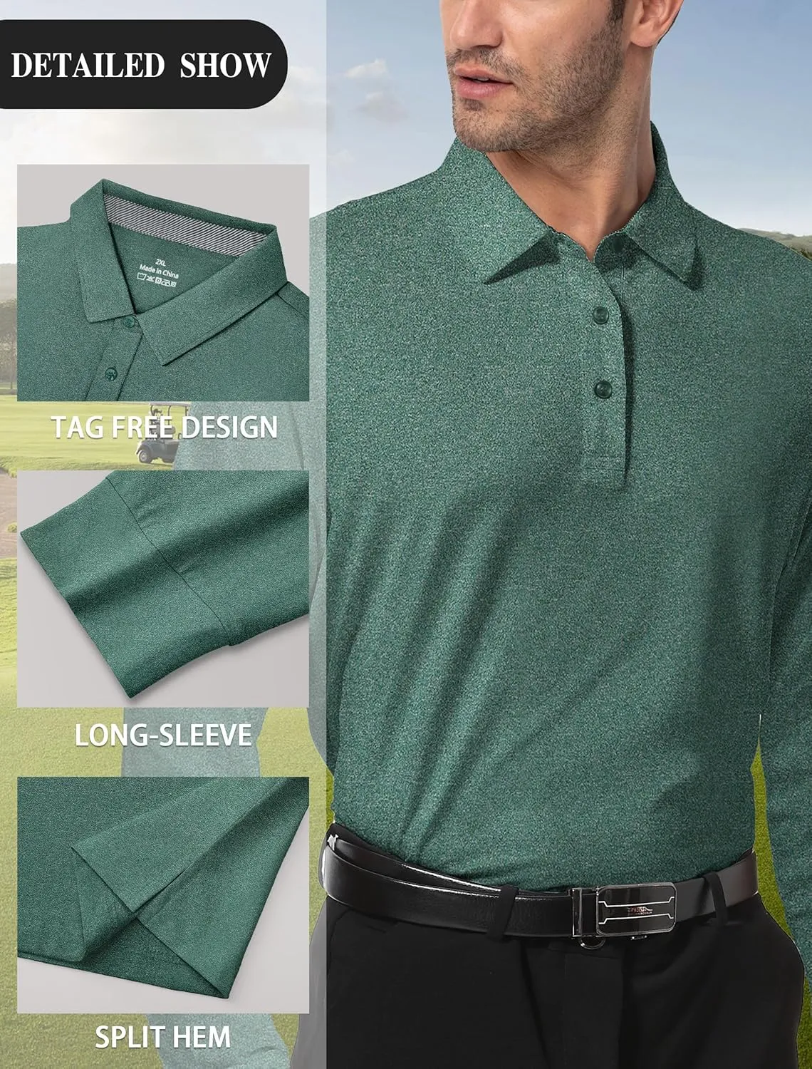 Mens Golf Shirt Dry Fit Performance Polo Shirts for Men Mens Short Sleeve Shirts Casual Work Shirts for Men