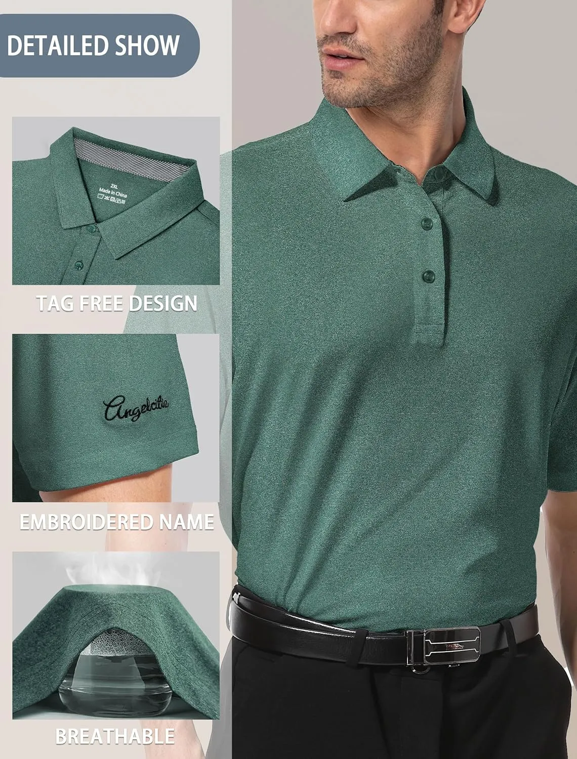 Mens Golf Shirt Dry Fit Performance Polo Shirts for Men Mens Short Sleeve Shirts Casual Work Shirts for Men