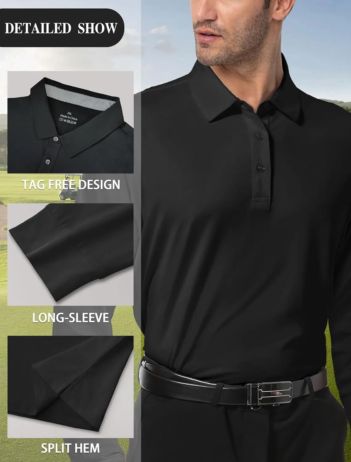 Mens Golf Shirt Dry Fit Performance Polo Shirts for Men Mens Short Sleeve Shirts Casual Work Shirts for Men