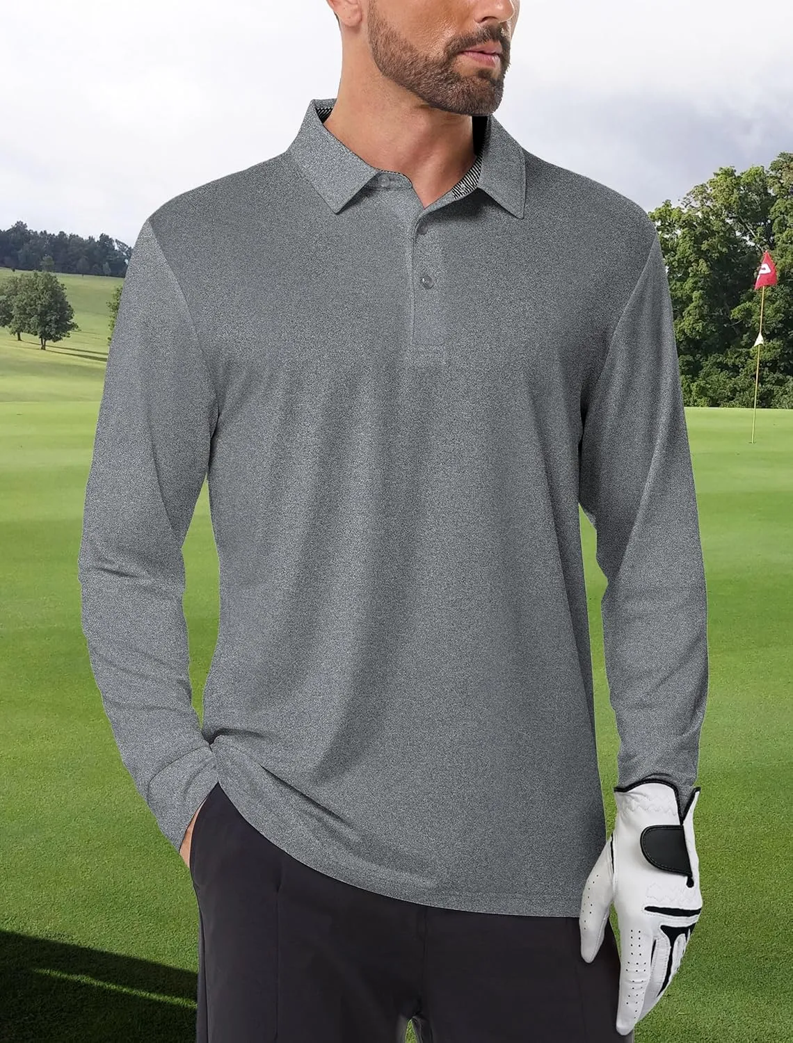 Mens Golf Shirt Dry Fit Performance Polo Shirts for Men Mens Short Sleeve Shirts Casual Work Shirts for Men