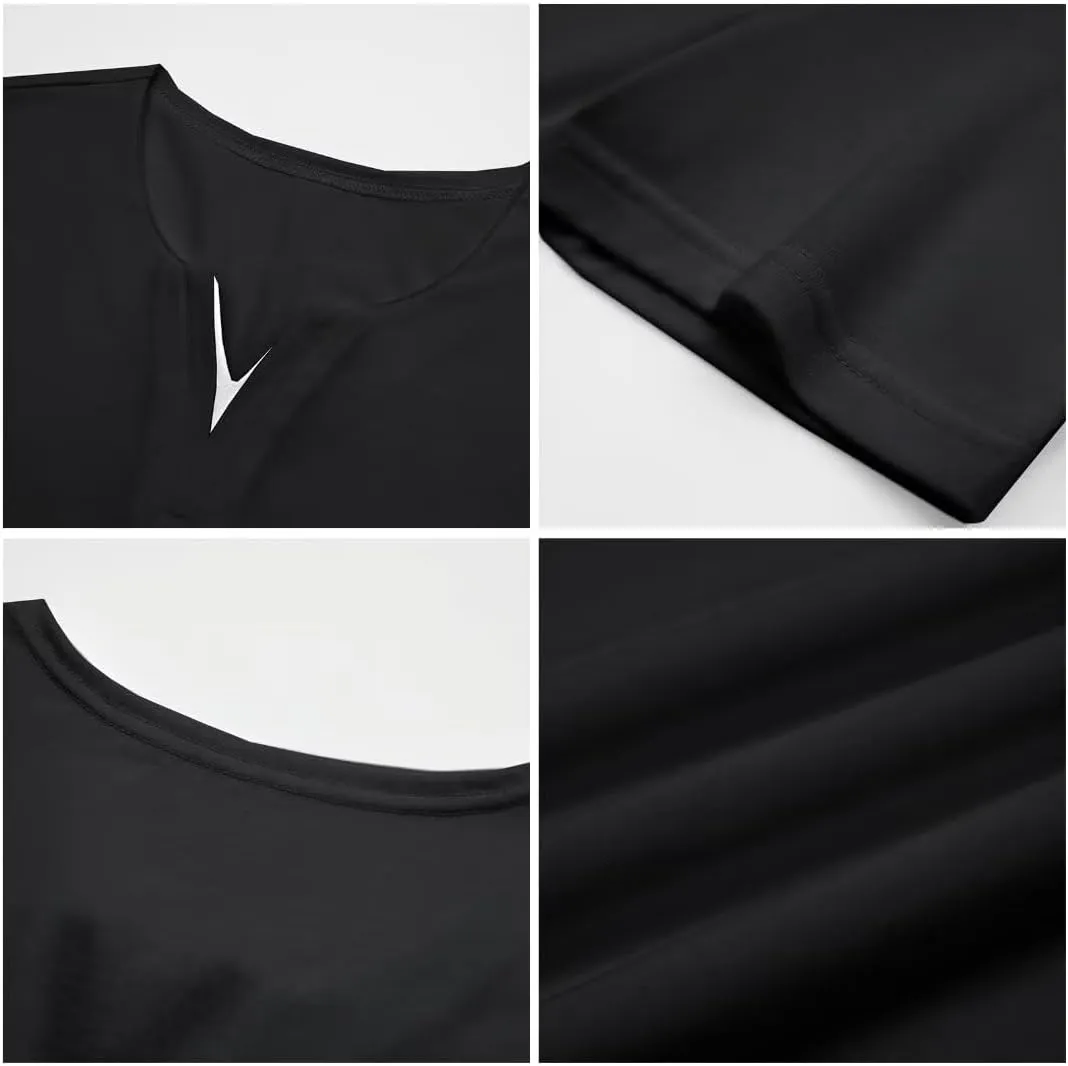 Mens Henley Shirts Short Sleeve Summer Casual V Neck Cotton Tee Shirts