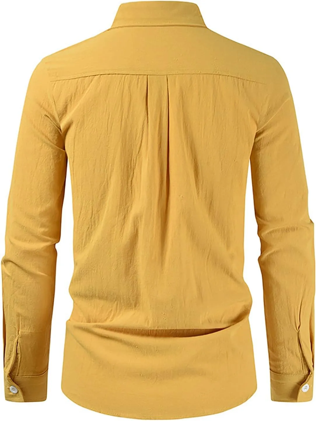 Mens Linen Shirts Long Sleeve Button Down Linen Beach Shirts Casual Loose Fit Summer Collared Shirts Linen Tops