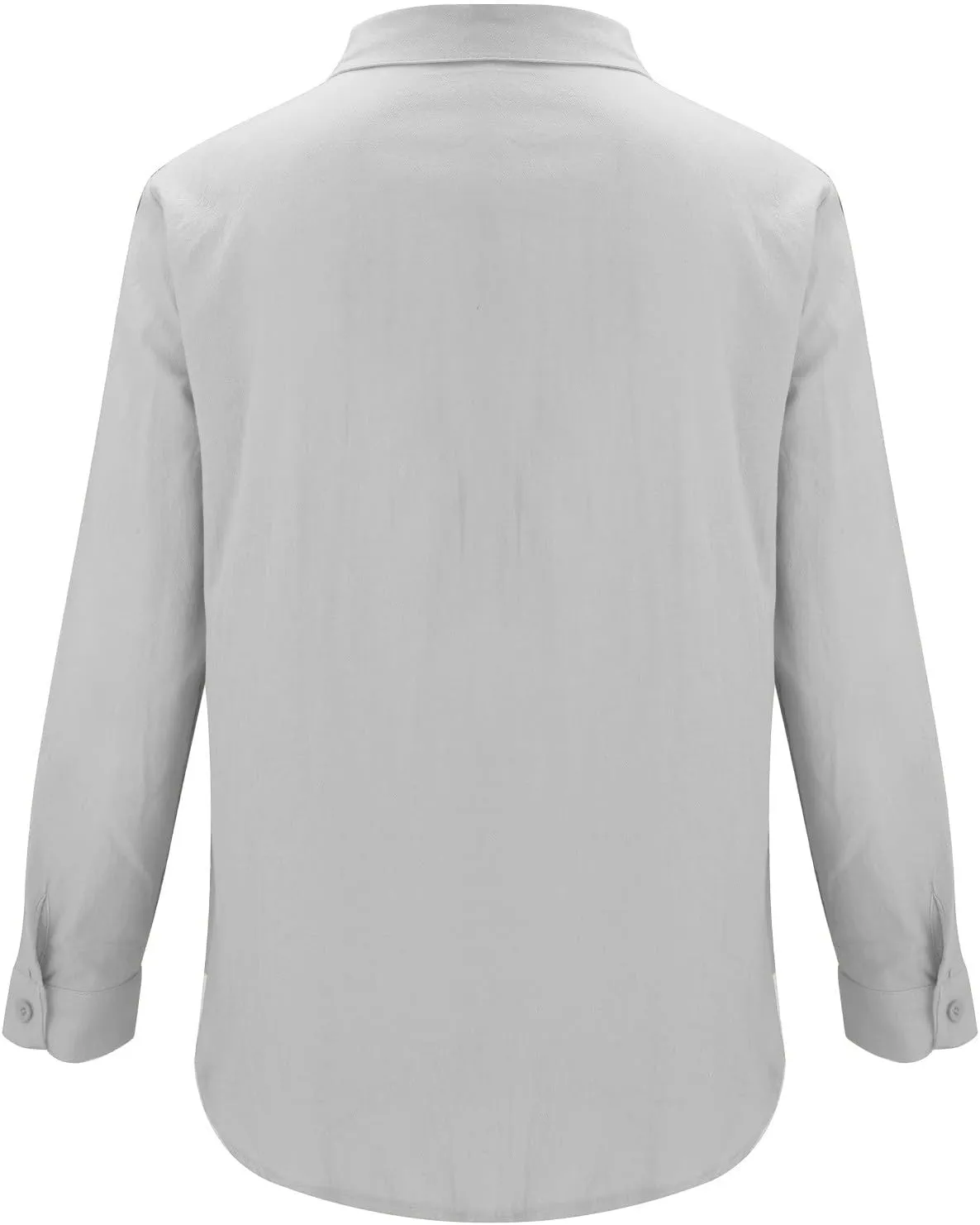 Men's Linen Shirts Slim Fit Long Sleeve Beach Hawaiian Shirts Business Casual Collared Button Down Work Shirts