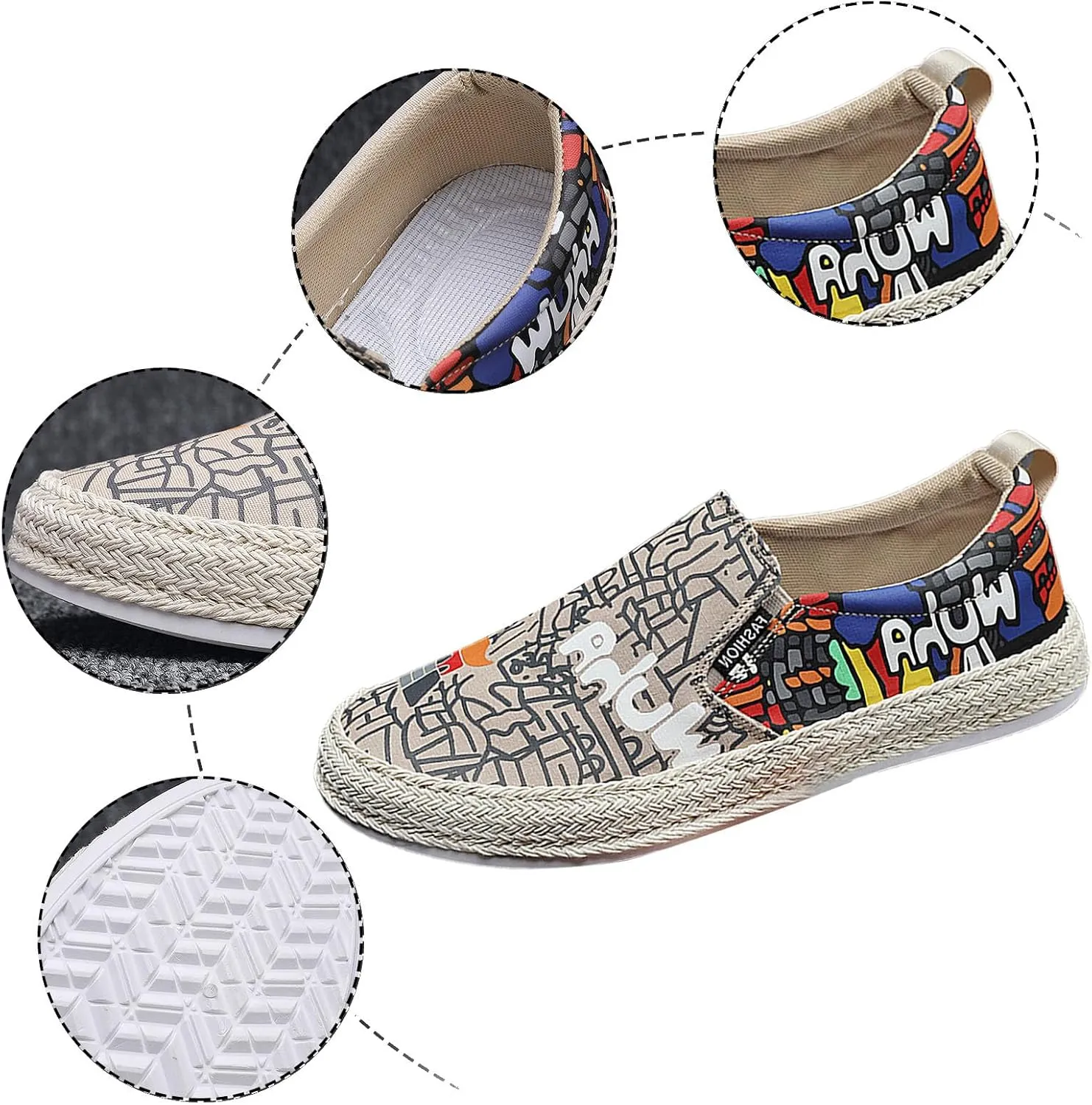 Mens Loafers & Slip-Ons Canvas Men's Shoes Spring Autumn Breathable Casual Flat Shoe Cover Wearing Linen Casual