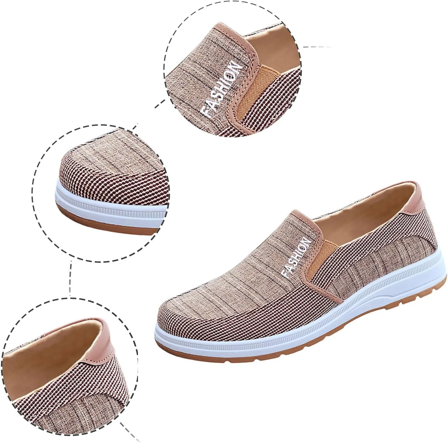 Mens Loafers & Slip-Ons Fashion All Season Men Casual Shoes Flat Bottom Round Toe Non Slip Cloth Shoes Solid
