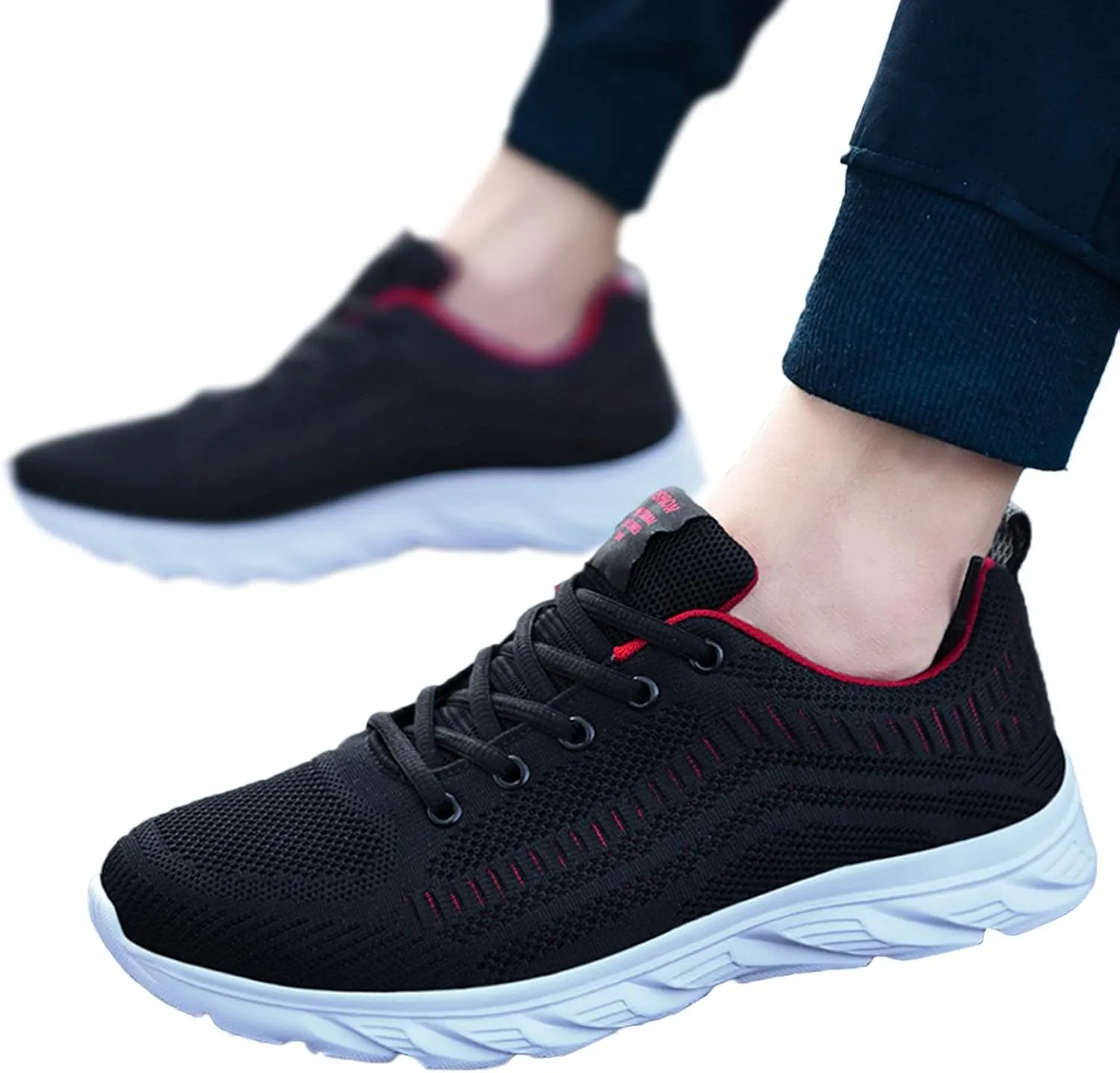 Mens Loafers & Slip-Ons Fashion Men Mesh Mountaineering Casual Sport Shoes Lace Up Solid Color Running Breathable