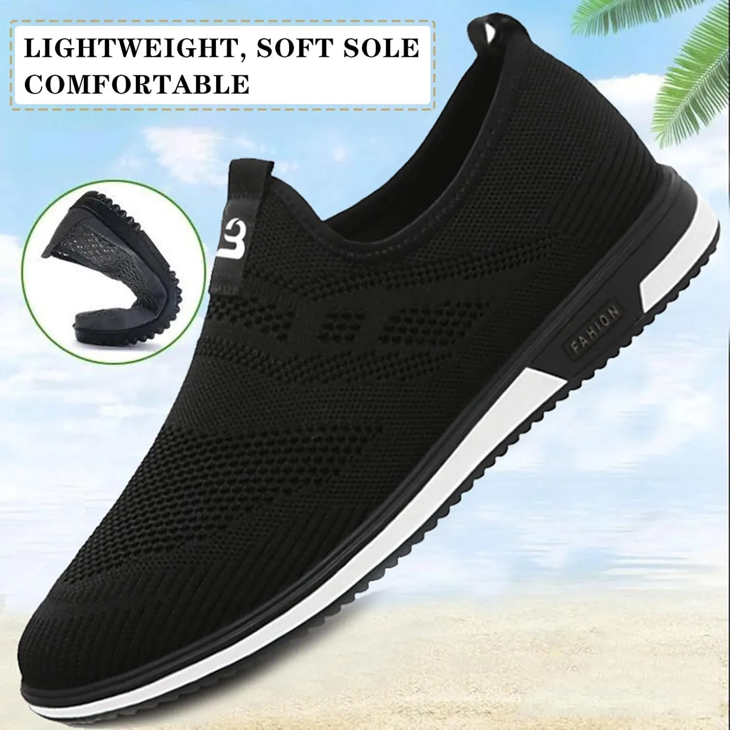 Mens Loafers & Slip-Ons Leisure Men's Shoes Breathable in Spring and Summer Casual Mesh Sports Shoes One Foot