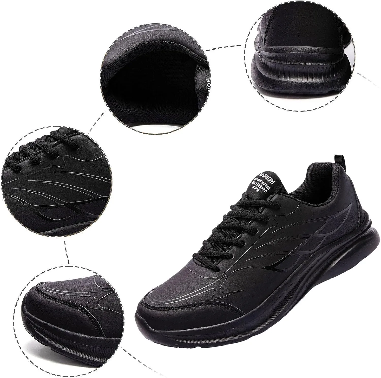 Mens Loafers & Slip-Ons Men Casual Shoes Sports Shoes Fashionable New Pattern Simple Solid Color Lace Up Thick