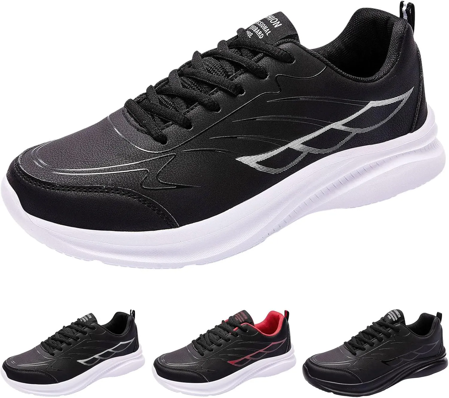 Mens Loafers & Slip-Ons Men Casual Shoes Sports Shoes Fashionable New Pattern Simple Solid Color Lace Up Thick