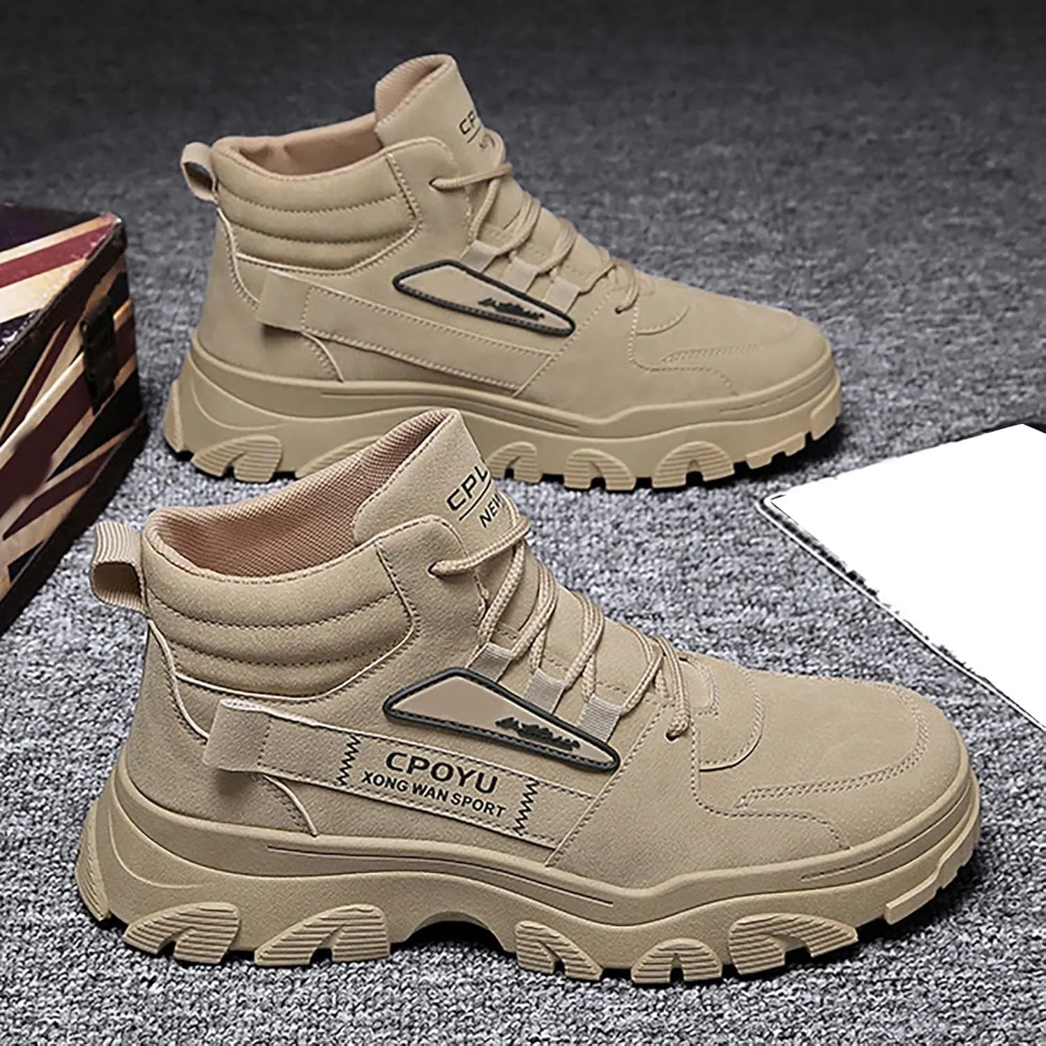 Mens Loafers & Slip-Ons Men Fashion Walking Sneakers Non Slip Work Shoes Comfortable Leather Casual Athletic