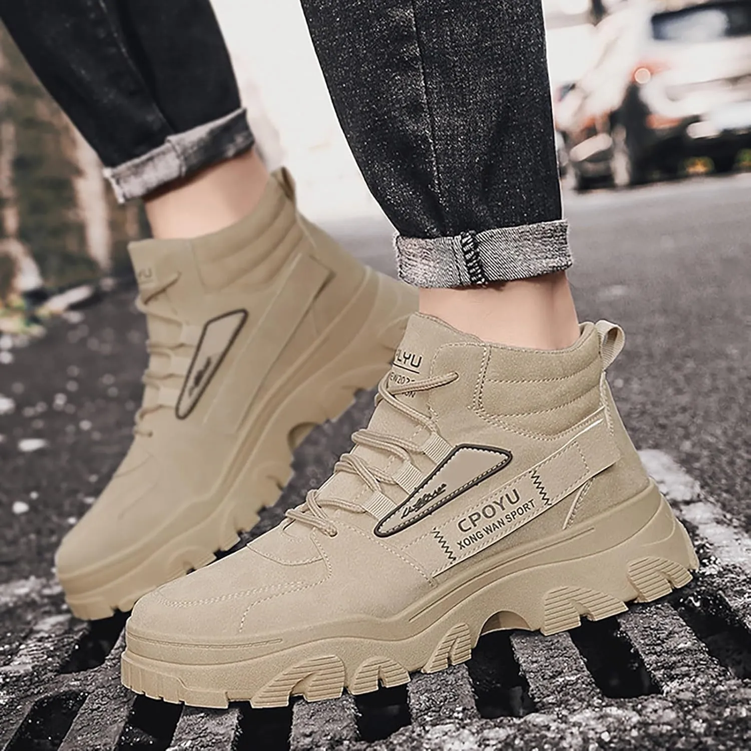 Mens Loafers & Slip-Ons Men Fashion Walking Sneakers Non Slip Work Shoes Comfortable Leather Casual Athletic