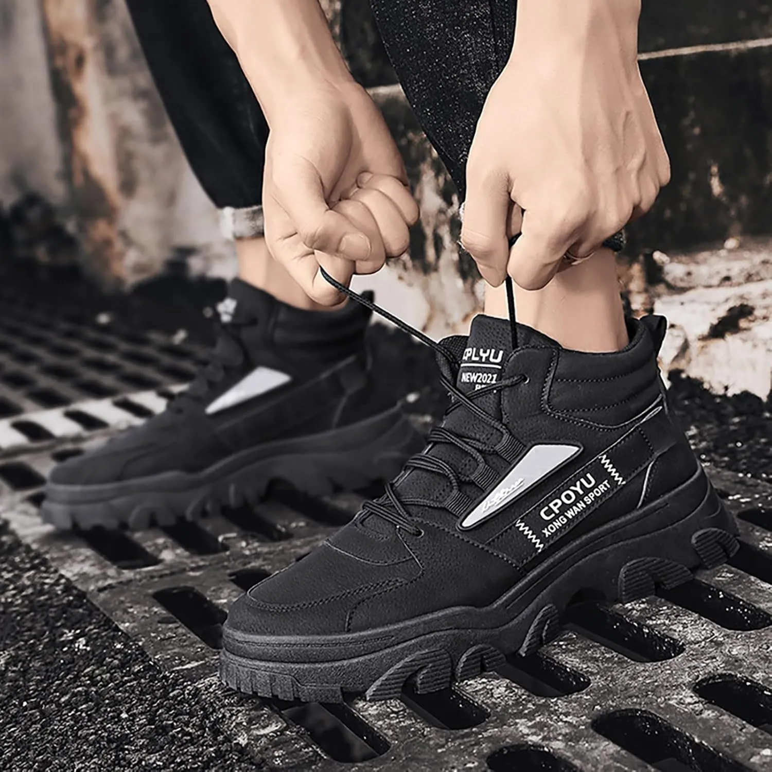 Mens Loafers & Slip-Ons Men Fashion Walking Sneakers Non Slip Work Shoes Comfortable Leather Casual Athletic