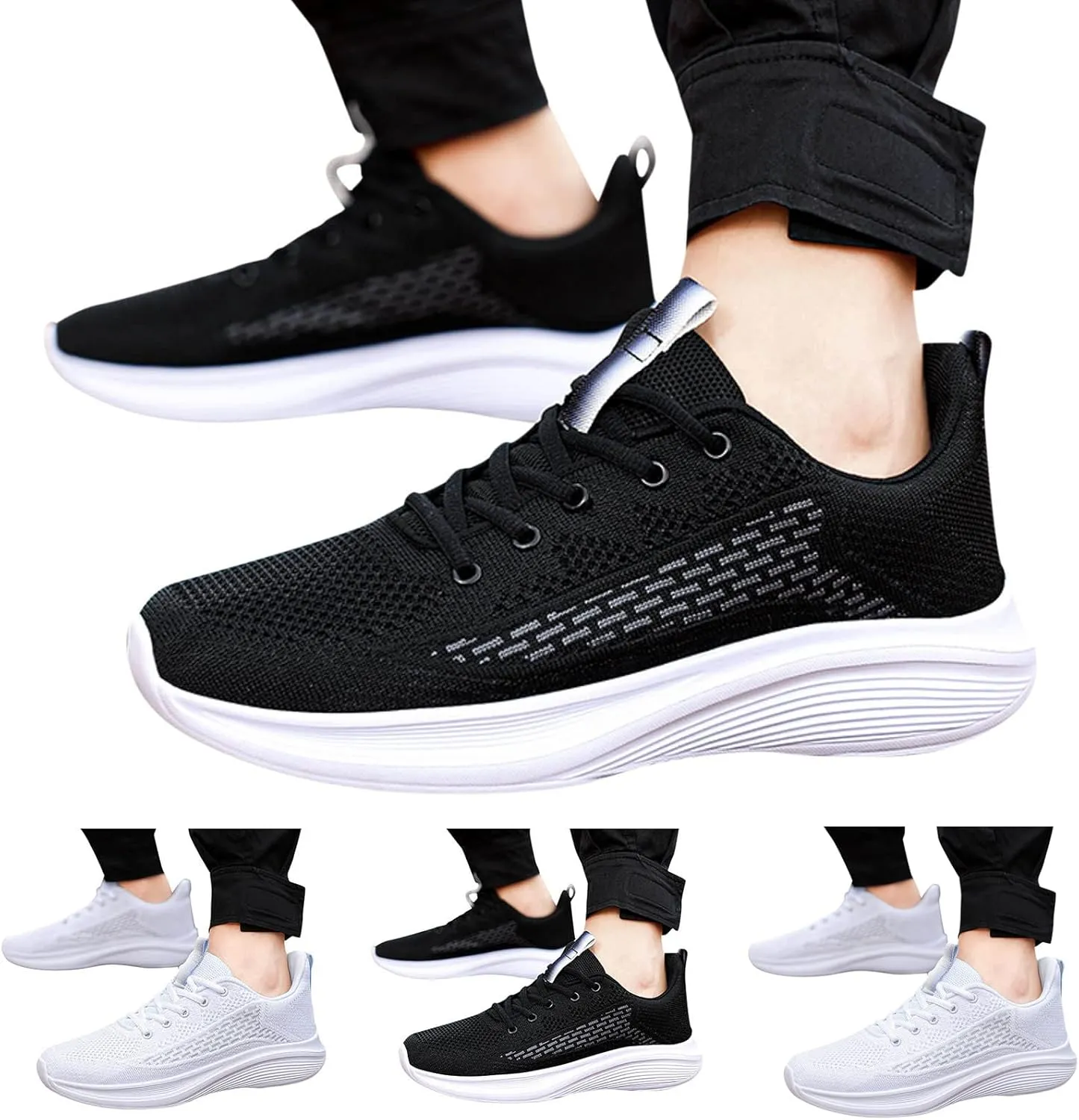 Mens Loafers & Slip-Ons Men Sneakers Fashion Summer New Pattern Mesh Breathable Comfortable Non Slip Lace Up