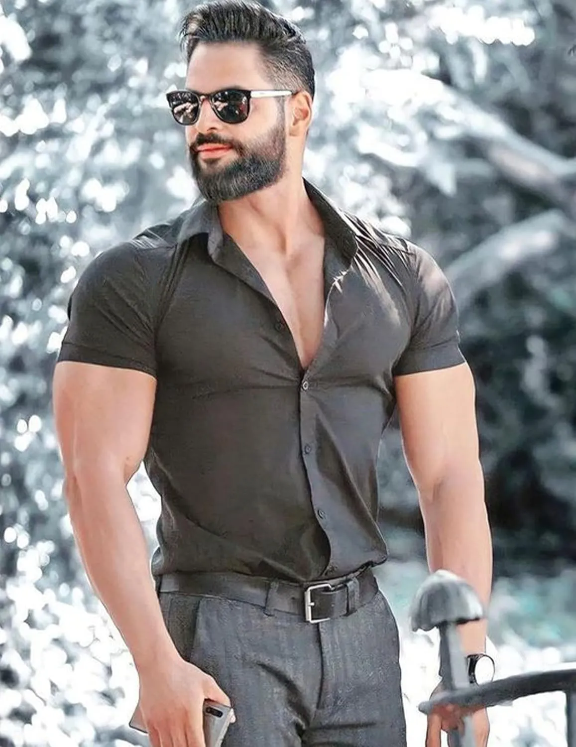 Men's Muscle Fit Dress Shirts Slim Fit Button Down Short Sleeve Shirts