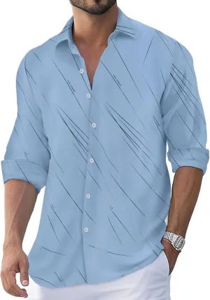 Men's Quick-Dry Dress Shirt | Long Sleeve Wrinkle-Free Business Casual Slim Fit