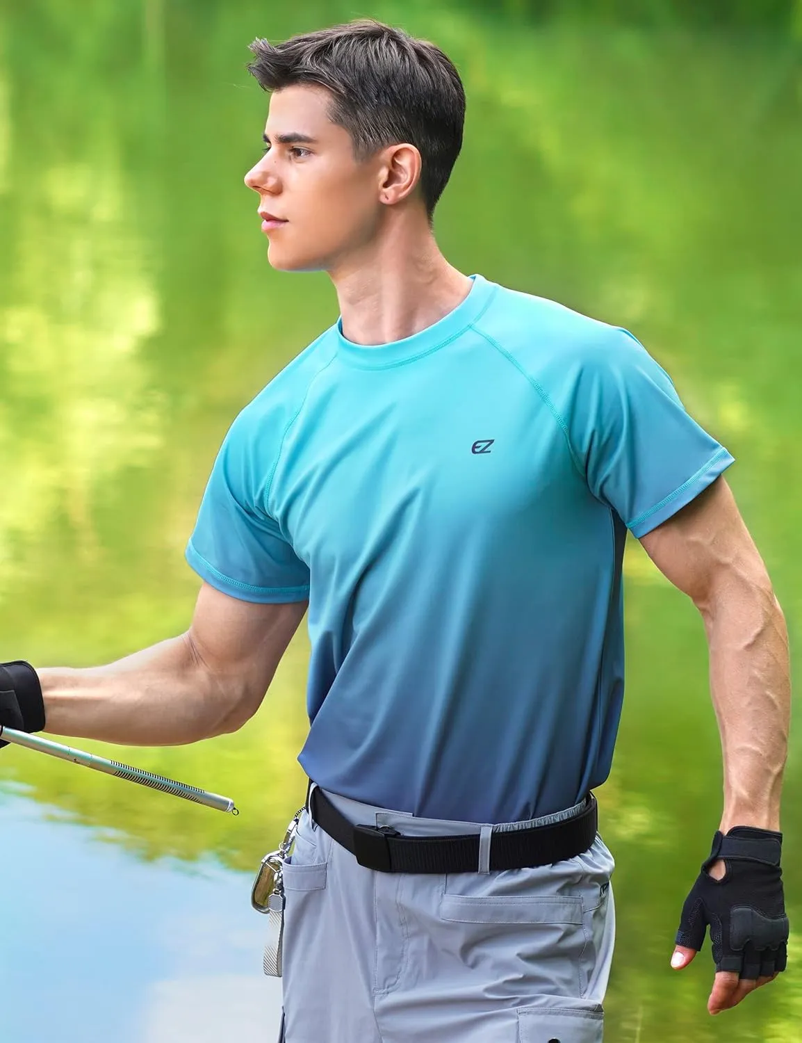 Men's Rash Guard Swim Shirts Summer UPF 50  UV Sun Protection Quick Dry Beach Fishing Water Shirts T Shirts for Men