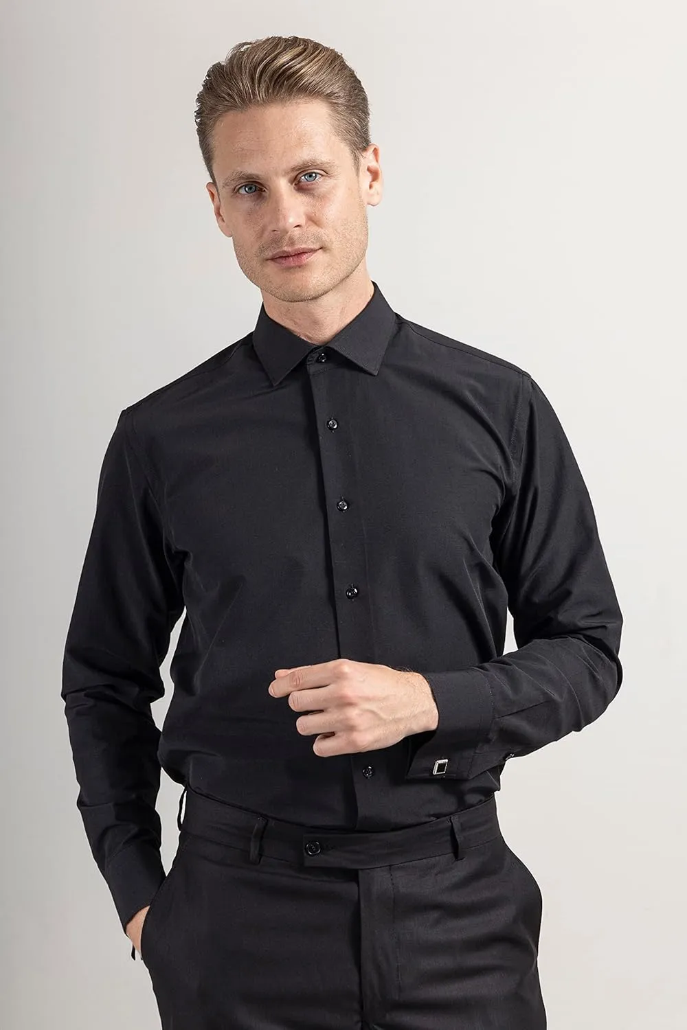 Mens Shirts | Mens Long Sleeve Shirt | French Cuff Dress Shirts for Men | Mens Stylish Formal Shirts | Button Up Shirt Men