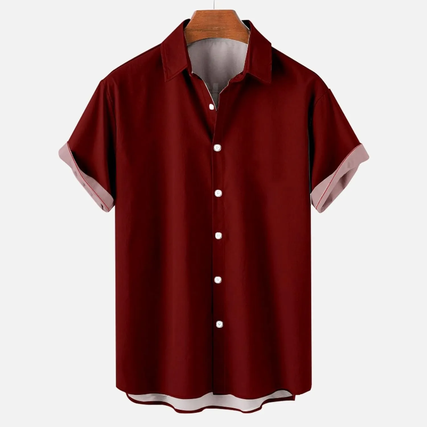 Men's Vintage Bowling Shirts 1950s Retro Casual Button Down Shirts Rockabilly Style Short Sleeve Regular Fit Hawaiian Shirts