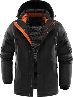Men's Winter Coats Windproof Thicken Parkas Hooded Long Padded Cotton Coat Outdoor Mountain Ski Snow Warm Parka Jacket