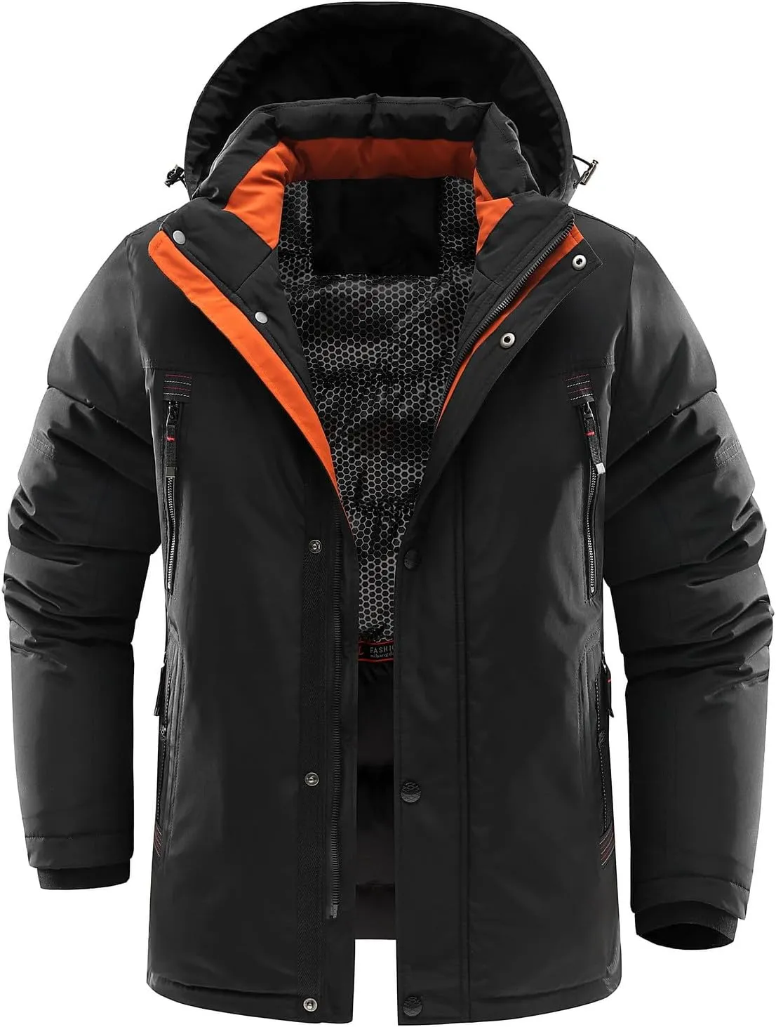 Men's Winter Coats Windproof Thicken Parkas Hooded Long Padded Cotton Coat Outdoor Mountain Ski Snow Warm Parka Jacket
