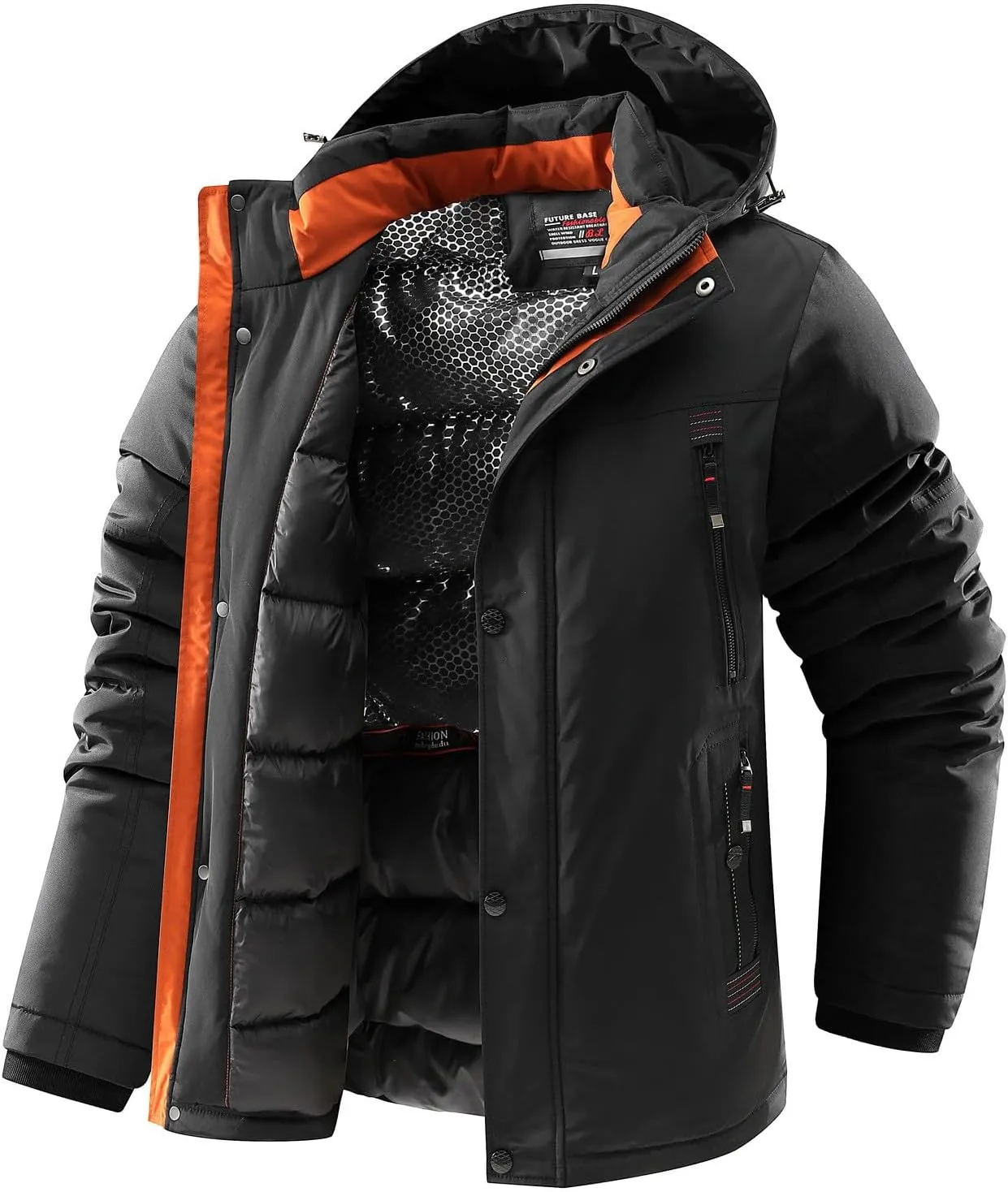 Men's Winter Coats Windproof Thicken Parkas Hooded Long Padded Cotton Coat Outdoor Mountain Ski Snow Warm Parka Jacket
