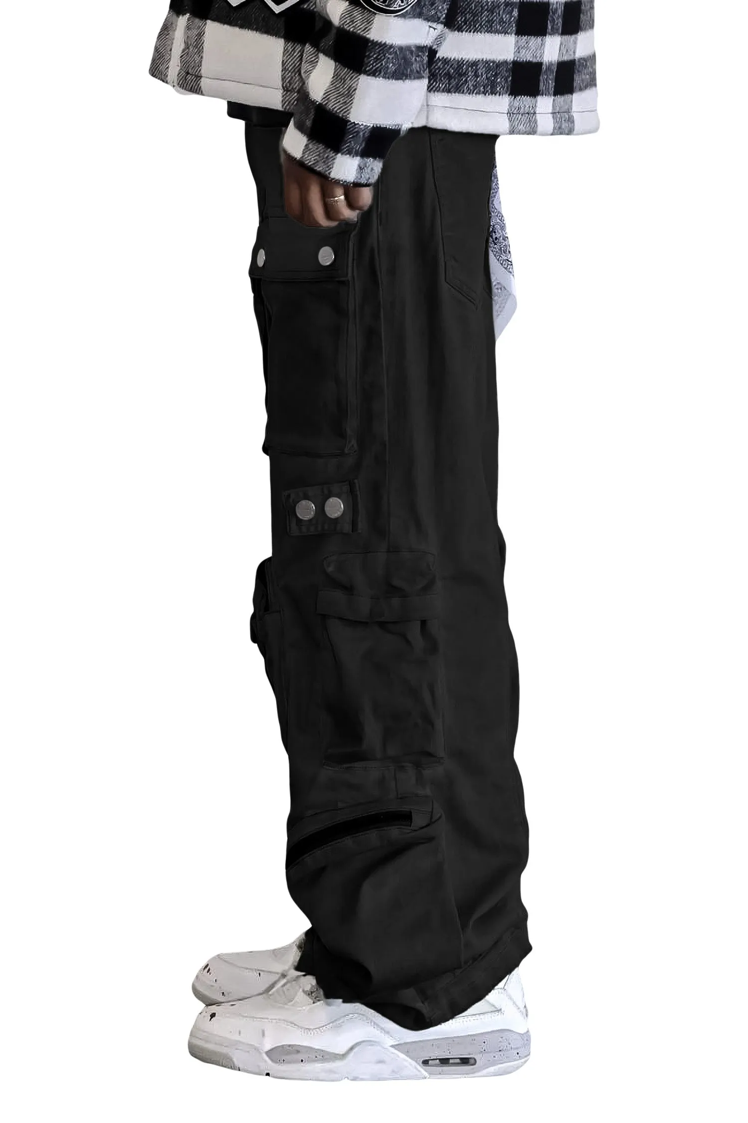 Men's Y2k Wide Fit Utility Cargo Baggy Denim Pants