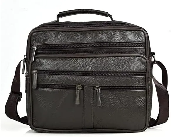Messenger Bags Men Shoulder Bag Men's Genuine Leather Messenger Bag Boy Coffee Middle Size Handbags Tote Natural Skin Men Briefcase
