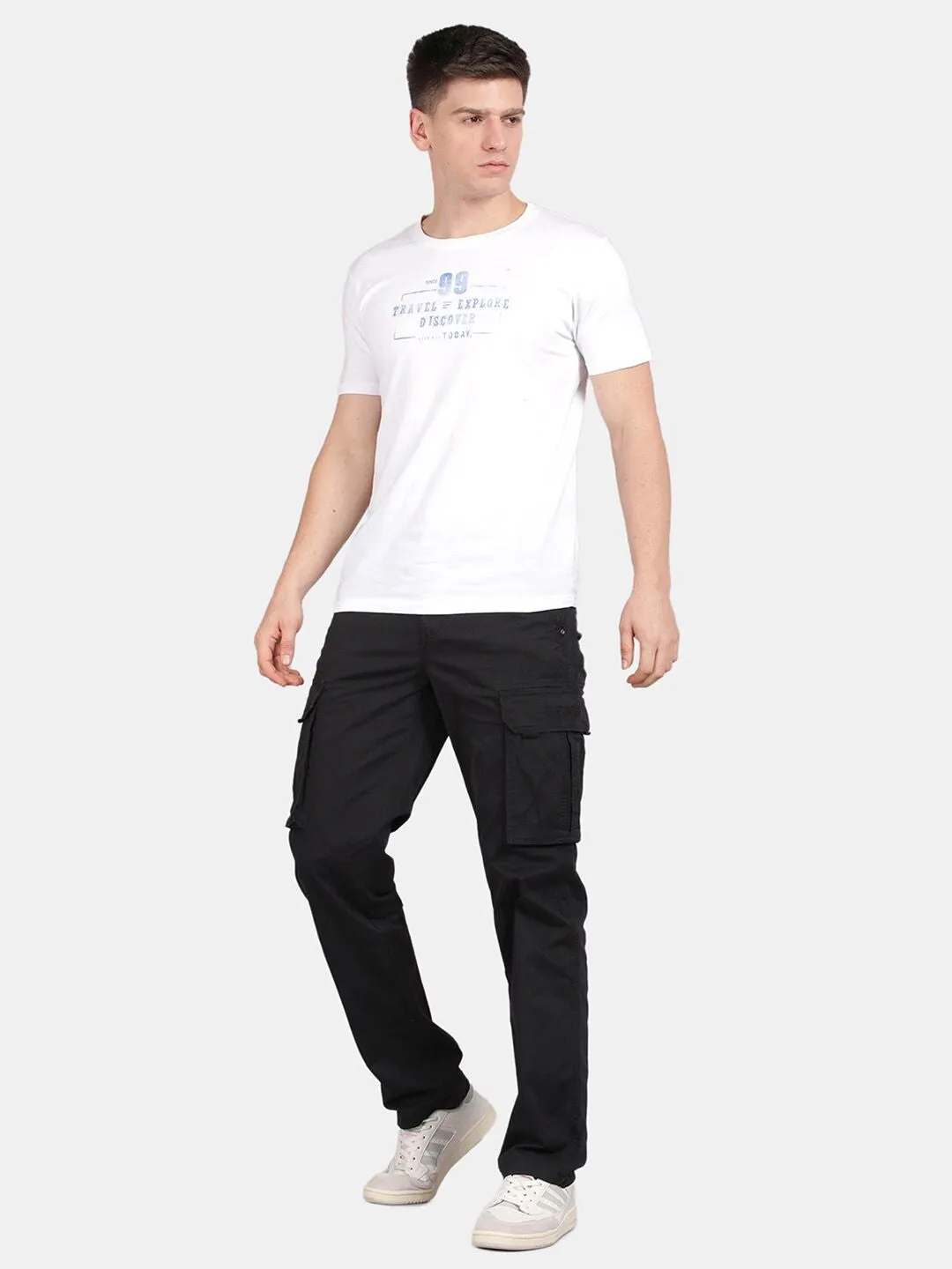 Mid Night Navy Solid Cargo Pants