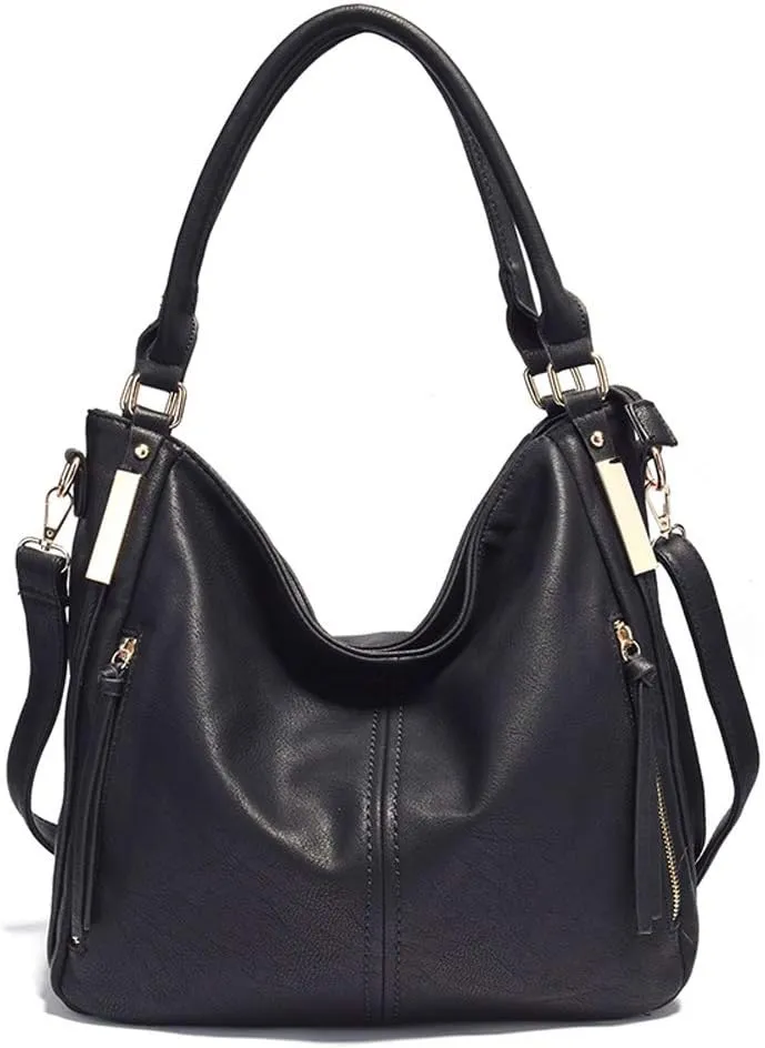 Mn&Sue Women Hobo Shoulder Bag PU Leather Top Handle Satchel Large Work Totes Fashion Handbags and Purses