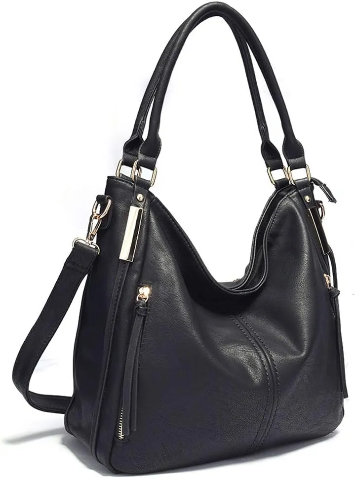 Mn&Sue Women Hobo Shoulder Bag PU Leather Top Handle Satchel Large Work Totes Fashion Handbags and Purses