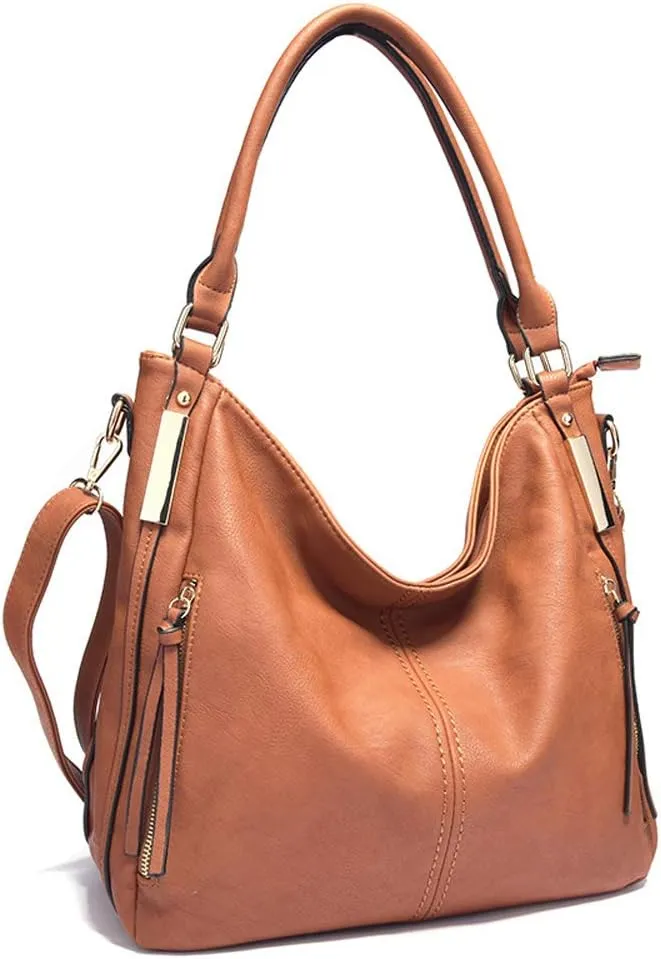 Mn&Sue Women Hobo Shoulder Bag PU Leather Top Handle Satchel Large Work Totes Fashion Handbags and Purses