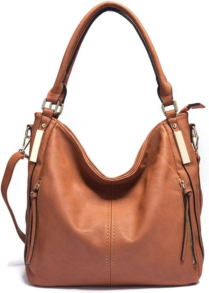 Mn&Sue Women Hobo Shoulder Bag PU Leather Top Handle Satchel Large Work Totes Fashion Handbags and Purses