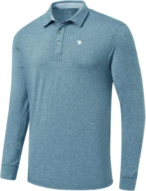 MoFiz Men's Long Sleeve Shirts Quarter Zip Pullover Men's Polo Shirts Quick Dry