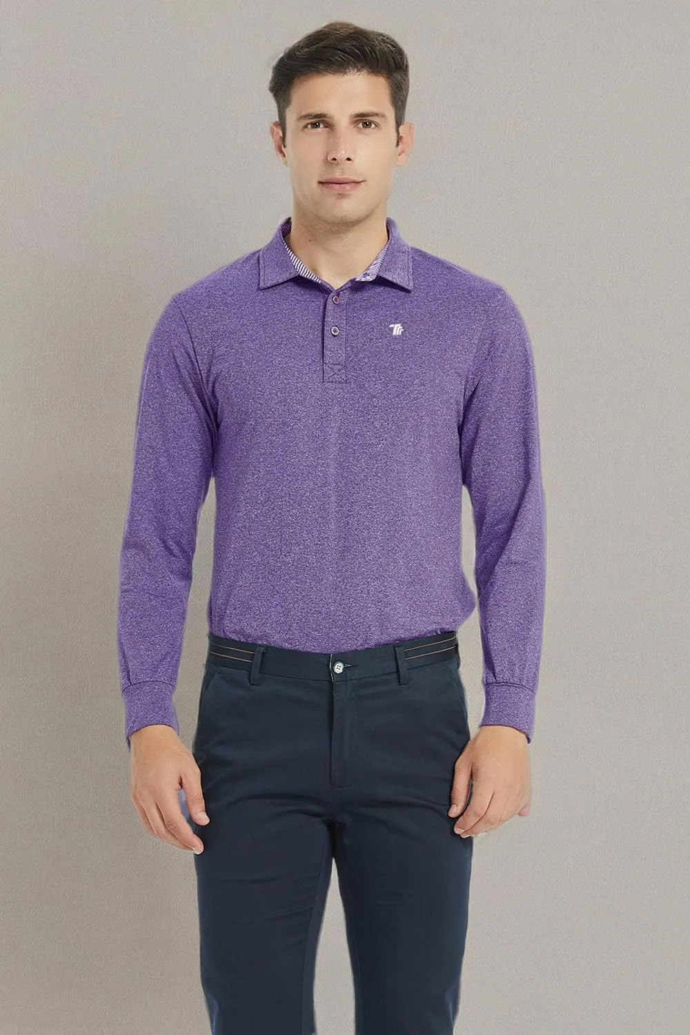 MoFiz Men's Long Sleeve Shirts Quarter Zip Pullover Men's Polo Shirts Quick Dry